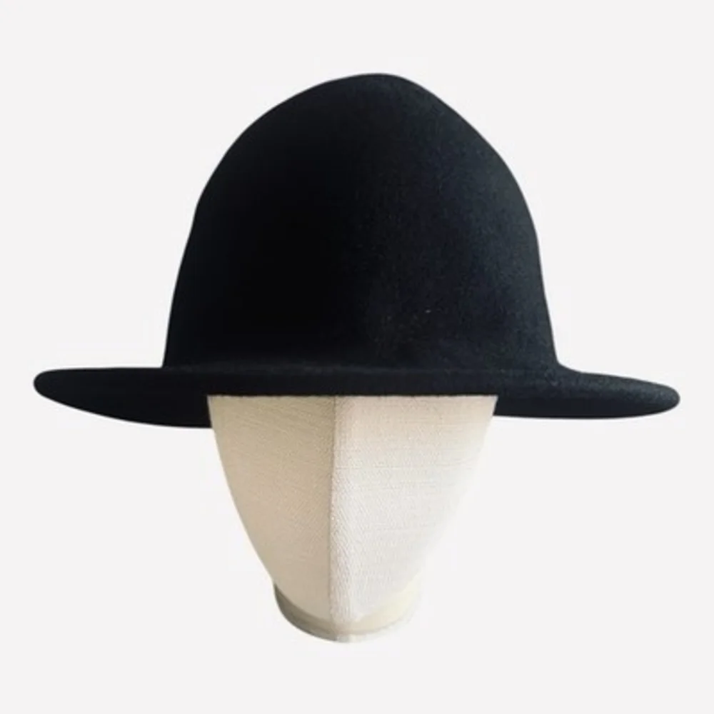 Vintage Lids 100% Wool Felt Bucket Hat Black Tall Crown One Size Unisex EXC